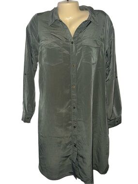 Motherhood Maternity Olive Green Utility Button-Up Dress